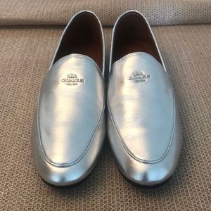 COACH Hallie Metallic Loafer, Silver